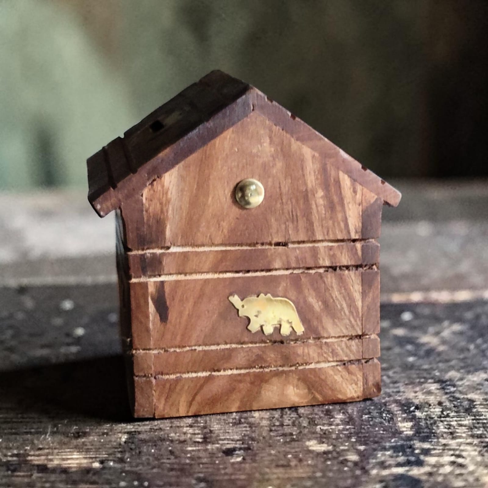 - Handmade Wooden Money Bank | Vintage Wooden Piggy Bank with Lid — image 3