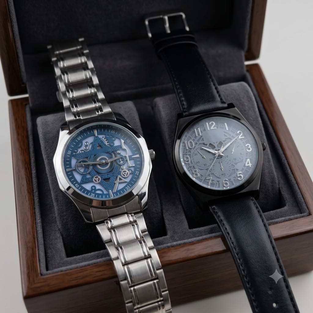 Premium Men's Designer Watch Combo (Pack of 2)